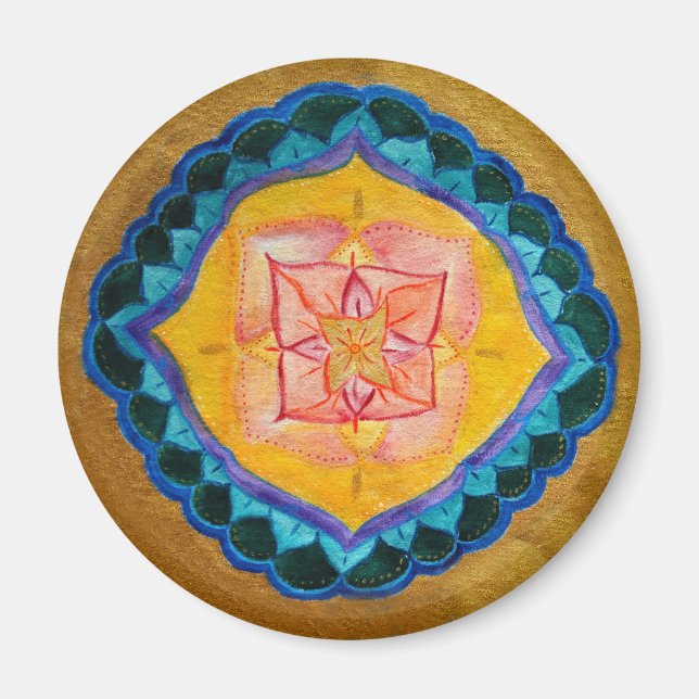Imán Mandala Estándar Positivo, 5,7 Cm Redondo Magnet (Frente)