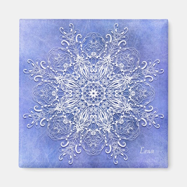 Imán Mandala floral étnica. (Frente)