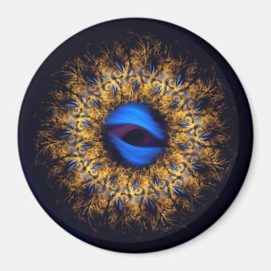 Imán mandala fractal ojo del rey