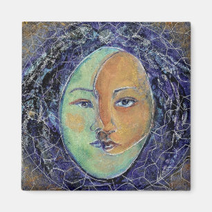 Imán Mandala Jungian de la cara de luna de Sun del