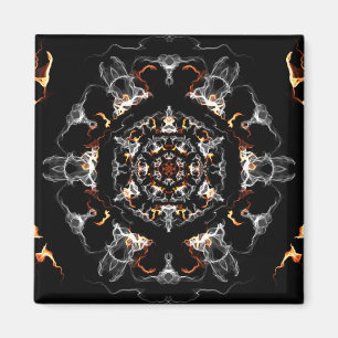 Imán Mandala, la llama gris y Naranja