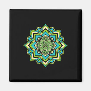 Imán Mandala Loto Buda Zen Arte Botánico Suculento F