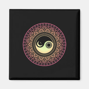 Imán Mandalá Luna y Sol Yin Yang