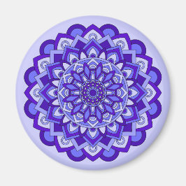 Imán Mandala morada floral