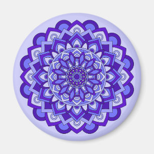 Imán Mandala morada floral