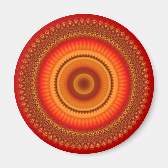 Imán Mandala naranja y amarilla (Frente)