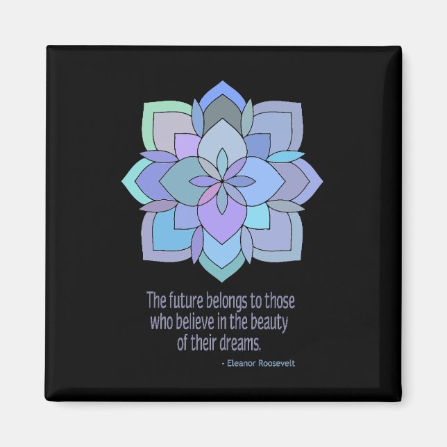 Imán Mandala Roosevelt Beauty Quote Magnet (Frente)