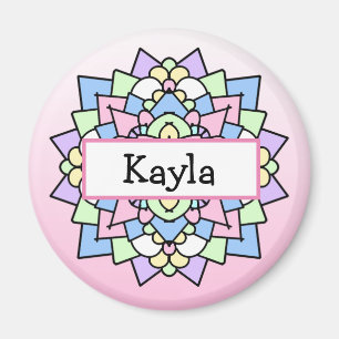 Imán Mandala rosa y morado bonito