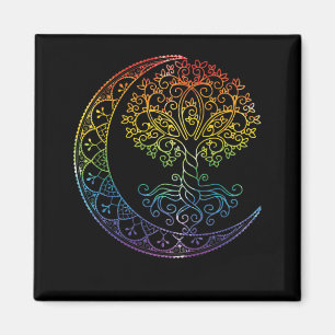 Imán Mandala Tree of Life Tattoo Style