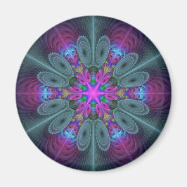 Imán Mandalas Arte Fractal Colorido Impactante Calidosc
