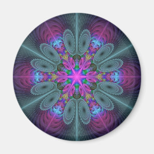 Imán Mandalas Arte Fractal Colorido Impactante Calidosc