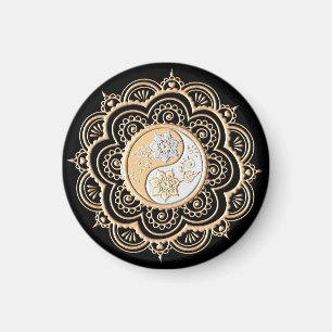 Imán Mandalas de oro y plata
