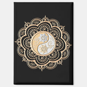 Imán Mandalas de oro y plata