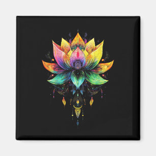 Imán Mandalas de Yoga Flor de Loto Arcoíris Bohemio Cha