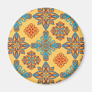 Imán Mandalas sobre amarillo ámbar