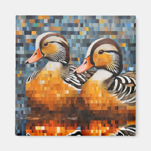 Imán Mandarin Duck Animal Bird Art Decor
