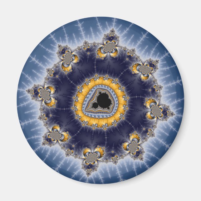 Imán Mandelbrot dorado - Fractal (Frente)