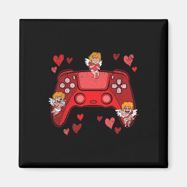 Imán Mando De Videojuego Corazón Día De San Valentín Mo (Frente)