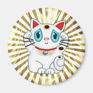 Imán Maneki blanco Neko que tienta el gato de la buena