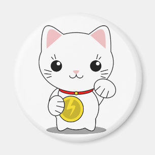 Imán Maneki Neko - gato afortunado blanco