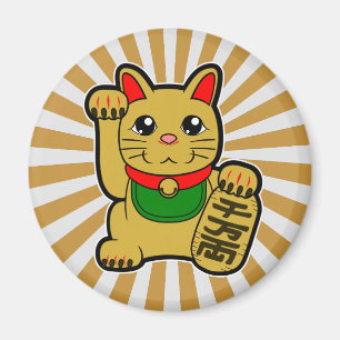 Imán Maneki Neko: Gato afortunado de oro