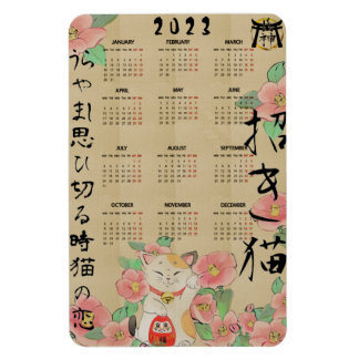 Imán Maneki Neko Haiku calendario magnético flexible