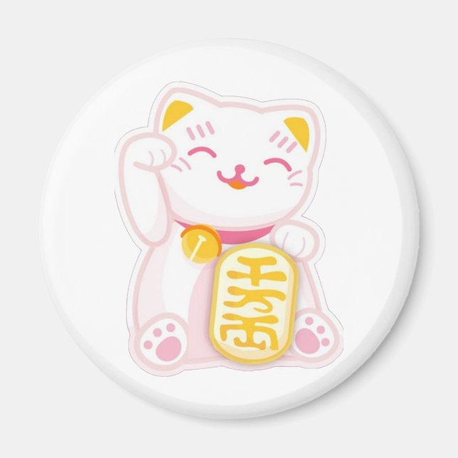 Imán maneki neko pink (Frente)