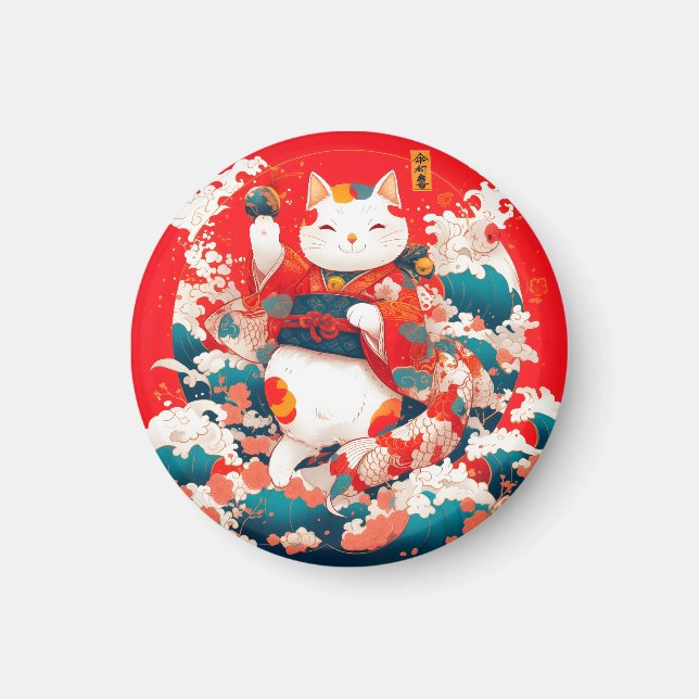 Imán Maneki-Neko, un gato suertudo japonés (Frente)