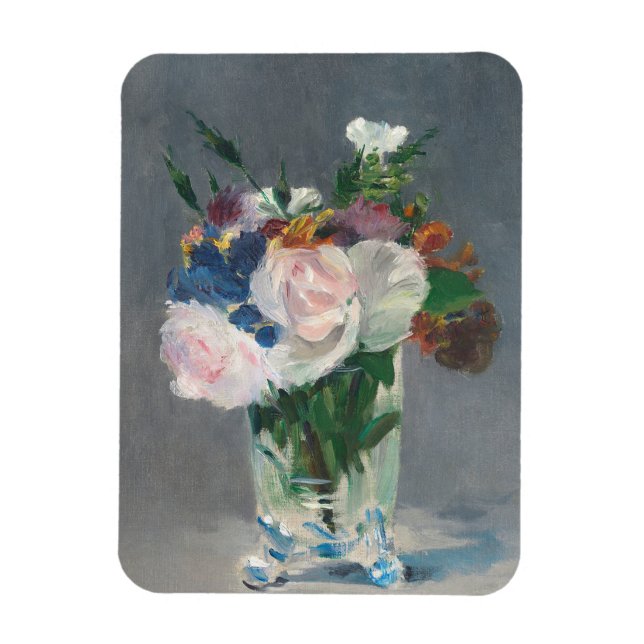 Imán Manet | Flores en una vasija de cristal, c.1882 (Vertical)