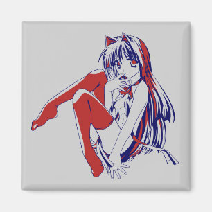 Imán Manga Americano Neko Gatita Kawaii Anime