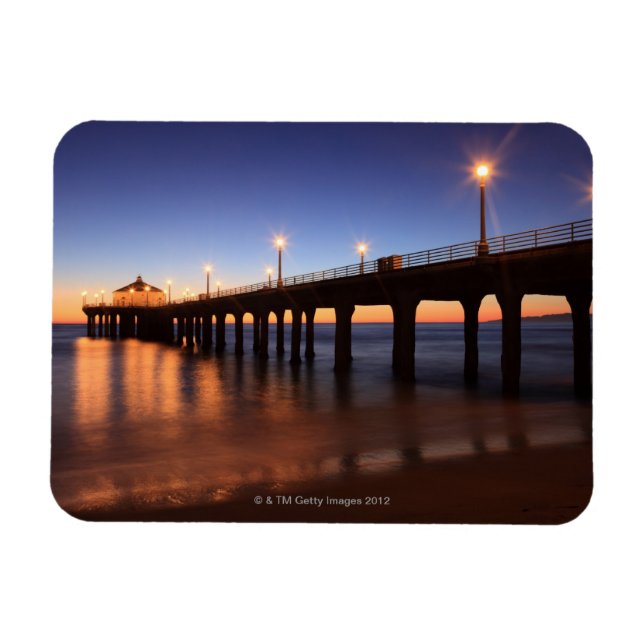 Imán Manhattan Beach Pier al atardecer, California (Horizontal)