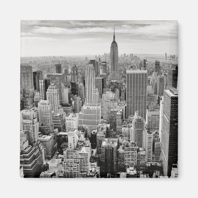 Imán Manhattan, Nueva York (panorama en blanco y negro) (Frente)