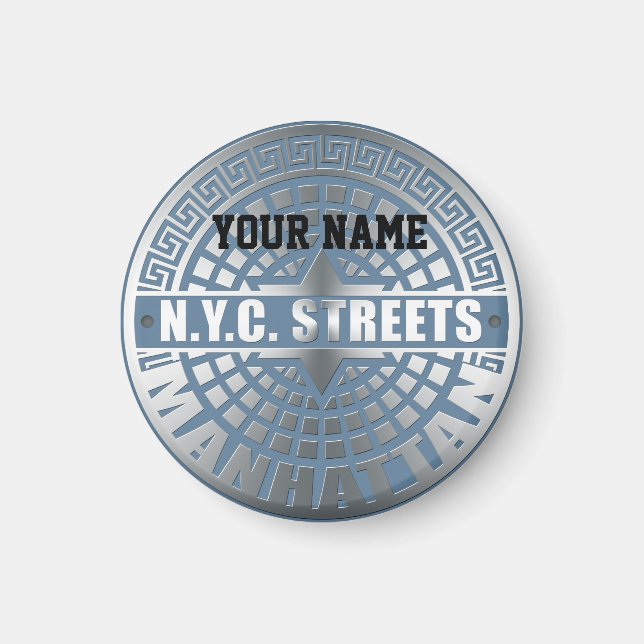Imán Manhole Covers Manhattan (Frente)