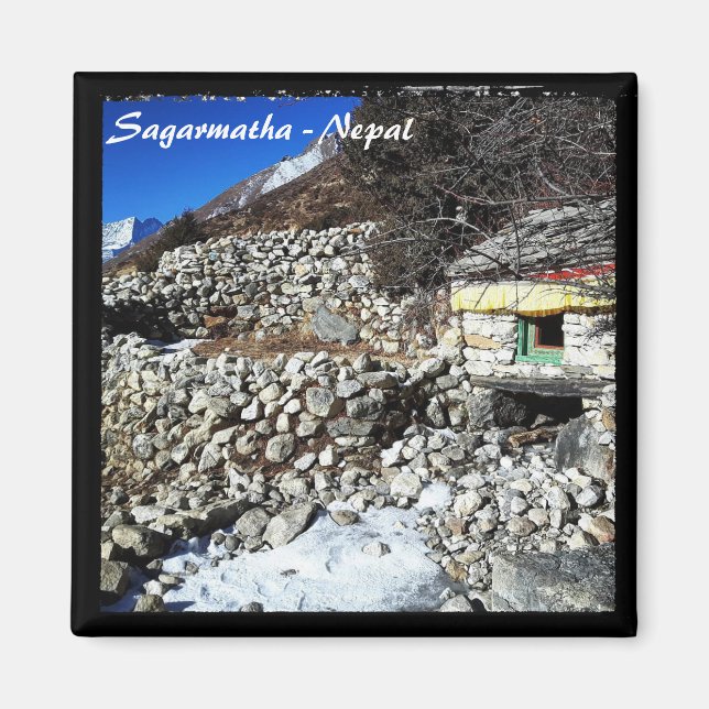 Imán Mani Wheel con agua, Himalayas - Nepal (Frente)