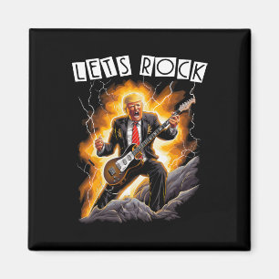 Imán Mania Musical Divertido Donald Trump Tocando Guita