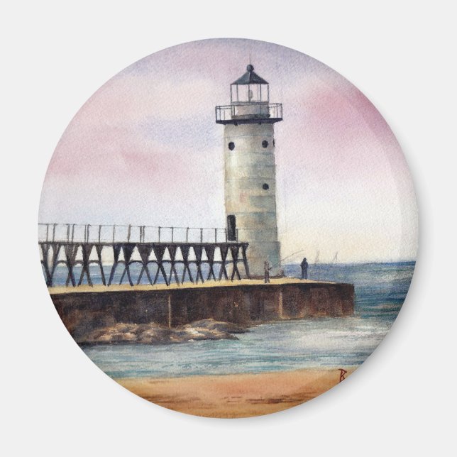 Imán Manistee North Pierhead Light Magnet (Frente)