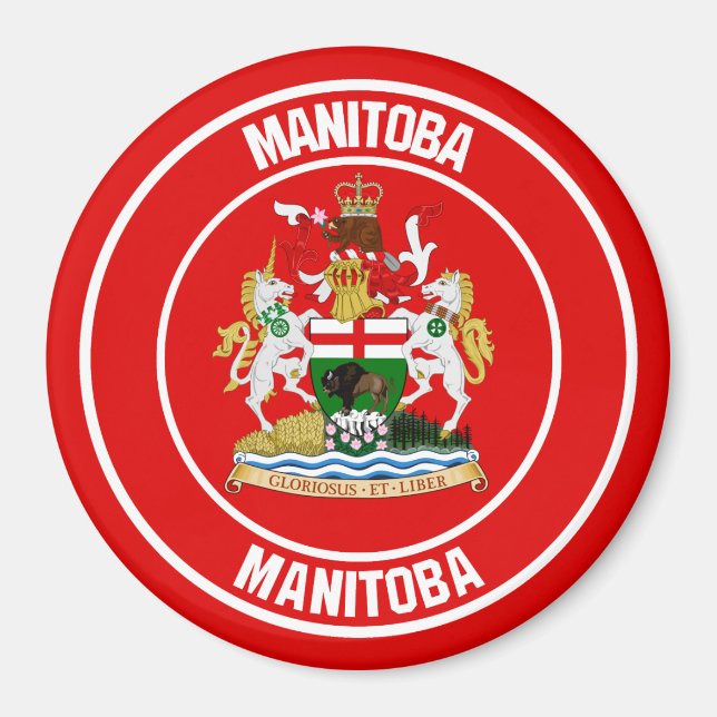 Imán Manitoba Round Emblem (Frente)