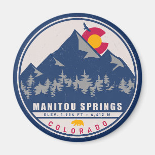 Imán Manitou Springs Colorado Retro Sunset Souvenirs
