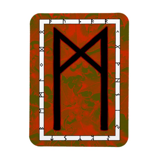 Imán Mannaz Viking Rune Magnet - ¡Humanidad! (Vertical)
