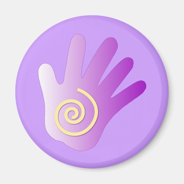 Imán Mano de curación - Púrpura (Frente)