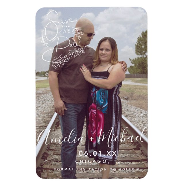 Imán Mano de escritura botánica dibujada Guardar Mamáes (Vertical)