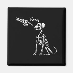 Imán Mano de esqueleto acariciando perro cachorro lindo