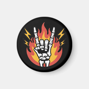 Imán Mano de esqueleto de Rock and Roll: Señal de Rock