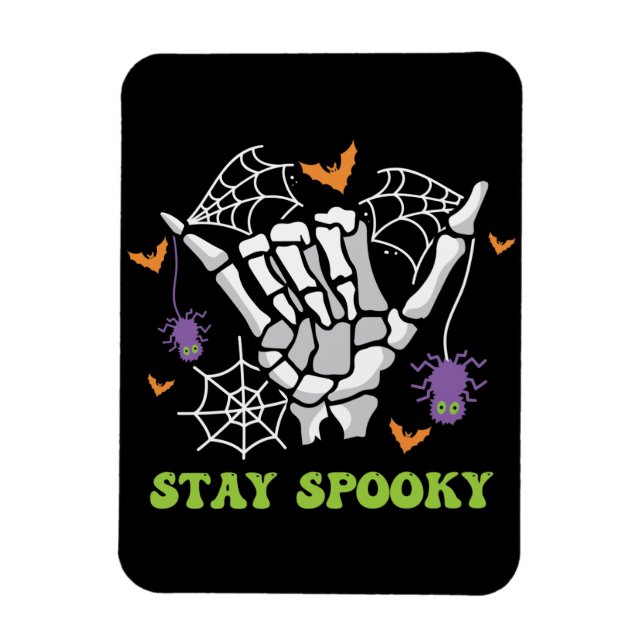 Imán Mano de esqueleto de Stay Spooky Halloween (Vertical)