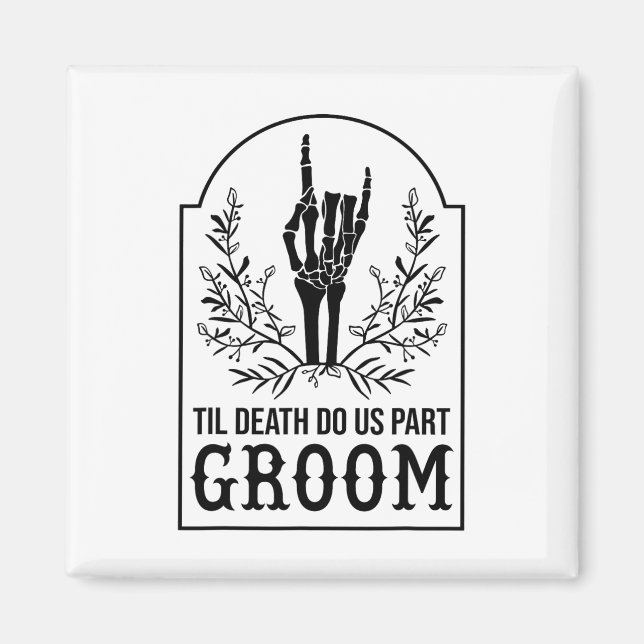 Imán Mano de esqueleto del novio Parejas coincidentes B (Frente)