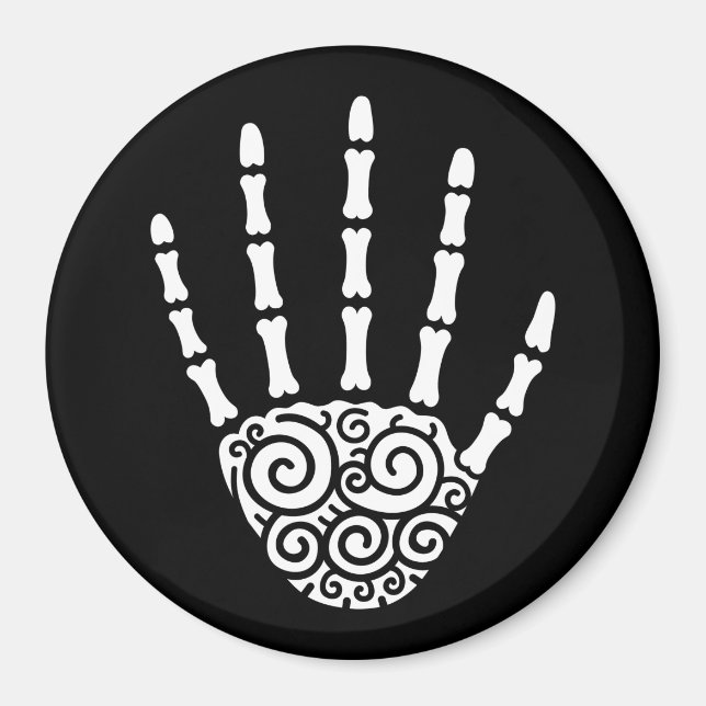 Imán Mano de esqueleto espiral (Frente)