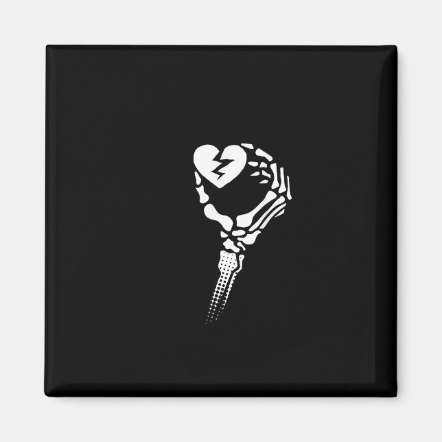 Imán Mano de esqueleto sosteniendo el corazón (Frente)