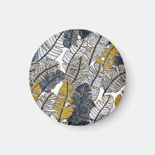 Imán Mano dibujada: hojas tropicales