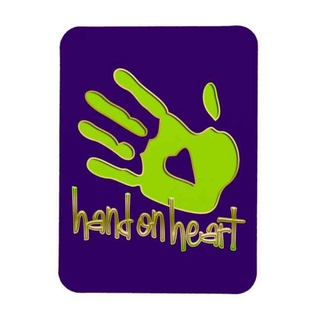 Imán mano en el corazón (Vertical)