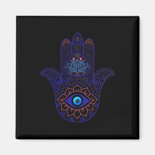 Imán Mano Hamsa Ojo Azul Malvado Yoga - Símbolo Espirit